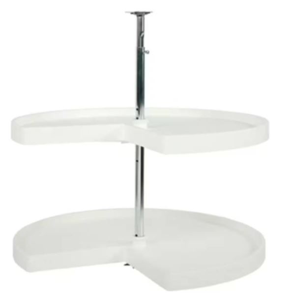 Knape & Vogt Kidney Shaped 2 Shelf Poly Lazy Susan – 32 Inches Diameter