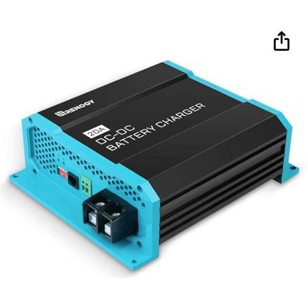 Renogy 12V 20A DC to DC On-Board Battery Charger for Flooded, Gel, AGM, and Lithium, Using Multi-Sta