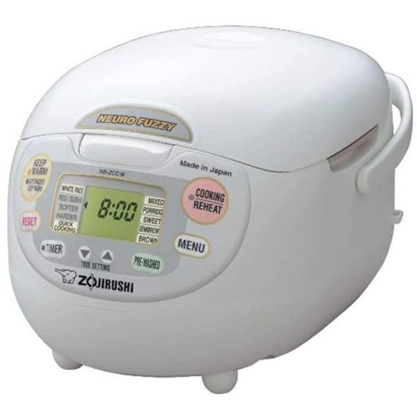 Zojirushi NS-ZCC18 Neuro Fuzzy Rice Cooker & Warmer, 10 Cup, Premium White