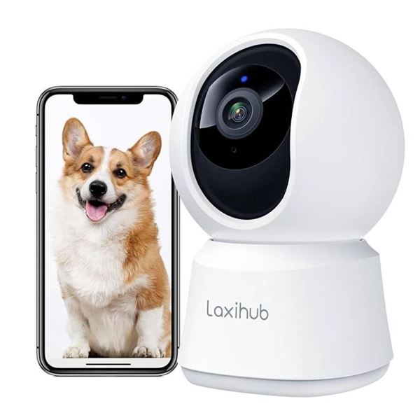 Laxihub P2T 360° View 2K Pet Camera with Phone App, Indoor Security Camera, P2T Baby Monitor, Pan/Ti