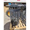Image 3 : Metal Outdoor Trash Receptacle With Slatted Design 43″x26″x38″T