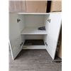 Image 2 : White Cabinet with Hinged Doors and Adjustable Shelf, 24 x 24 x 30 Inches