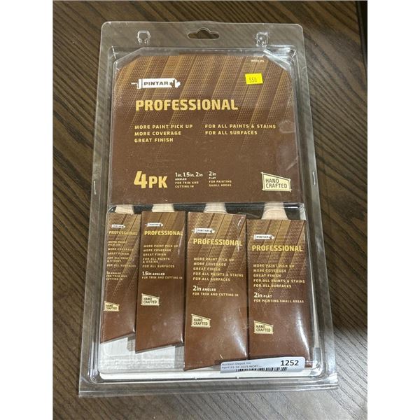 Pintar Professional 4-Pack Paint Brushes for All Paints and Stains