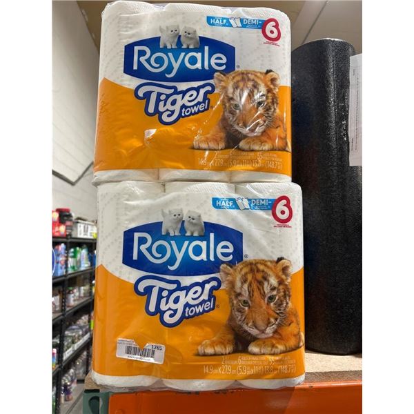 Royale Tiger Towel 2-Ply Paper Towels, 6 Rolls, 55 Sheets per Roll Lot of 2