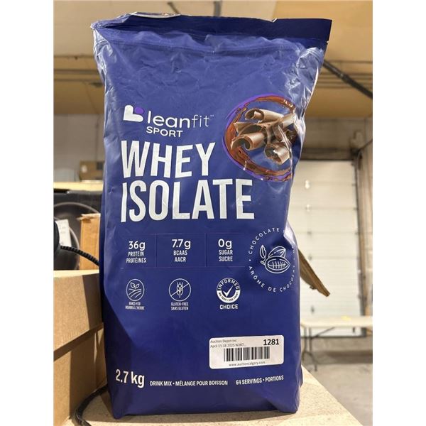 Leanfit Sport Whey Isolate Protein Powder, Chocolate, 2.7 Kg