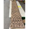 Image 1 : Indoor 5′ x 7′ Indoor Geometric-Patterned Rug with Tan-and-Black Design