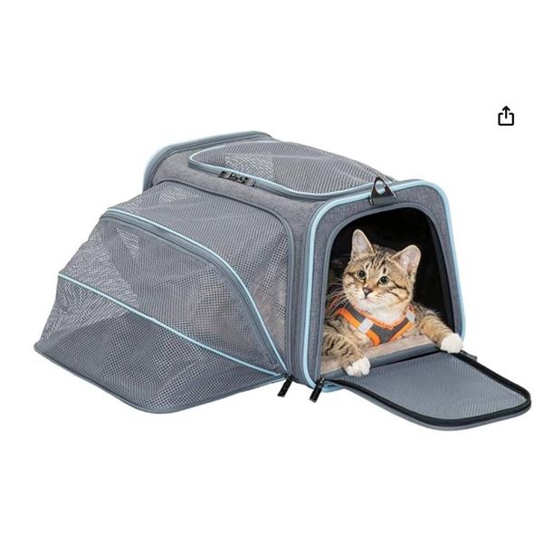 Petsfit Small Pet Carrier Soft Airline Approved Expandable Carrier for Kitten Puppy Bunny,Cat 16[x=#