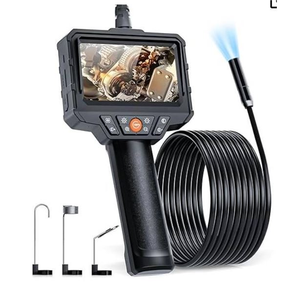 Endoscope Camera with Light, 4.3” LCD Screen HD Digital Handheld Borescope IP67 Waterproof 
