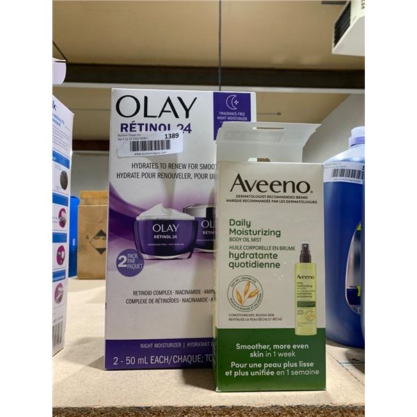 Olay Retinol 24 and Aveeno Daily Moisturizer Duo
