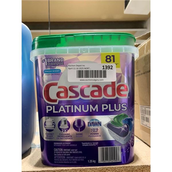 Cascade Platinum Plus Fresh Scent Dishwasher Detergent, 1.25 kg