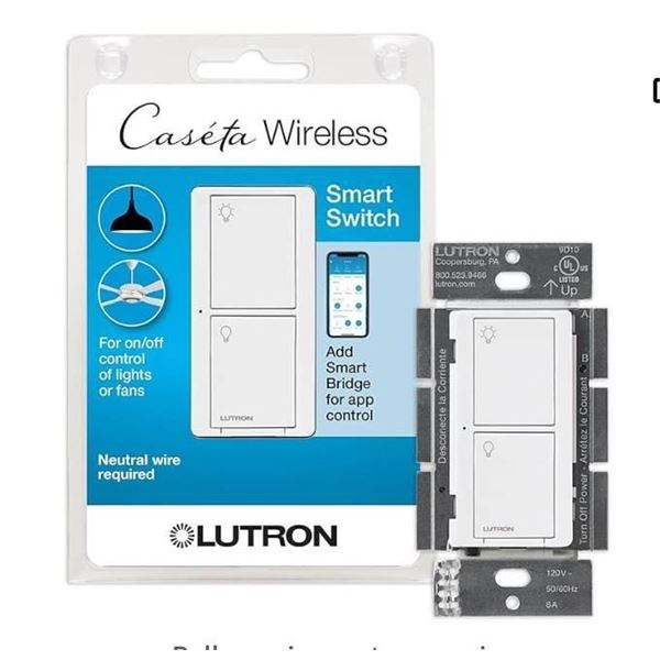 Lutron Caseta Wireless Switch and Remote, White Lot of 3