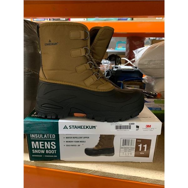Staheekum Insulated Men’s Snow Boot, Size 11, Cold-Rated -40F, 3M Thinsulate