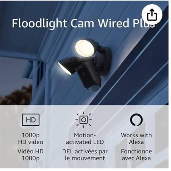Ring Floodlight Cam with Two-Way Talk and Siren, HD Video