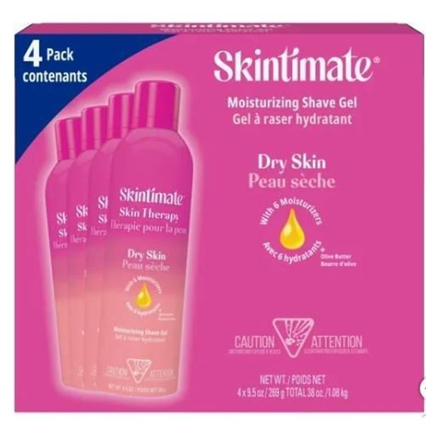Skintimate Moisturizing Shave Gel for Dry Skin – 4 Pack