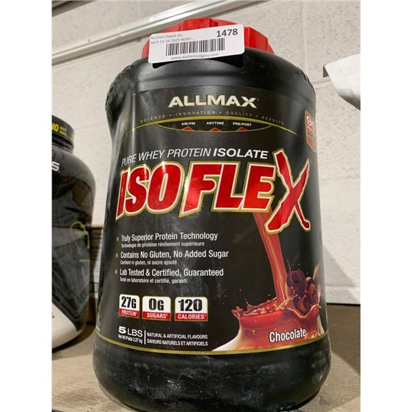 Allmax Isoflex Pure Whey Protein Isolate, Chocolate, 5 Lbs