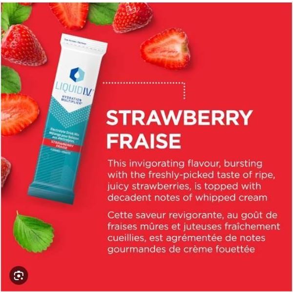 Liquid I.V. Hydration Multiplier Electrolyte Drink Mix, Strawberry, 30 x 16g