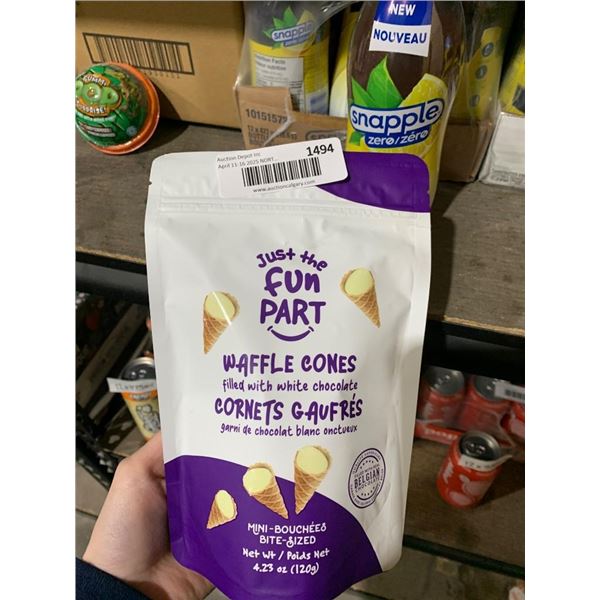 Just The Fun Part Waffle Cones, White Chocolate, 6 x 120g