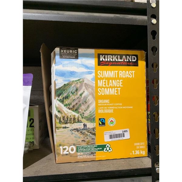 Kirkland Signature Summit Roast Coffee, Organic, 120 K-Cups, 1.36 kg
