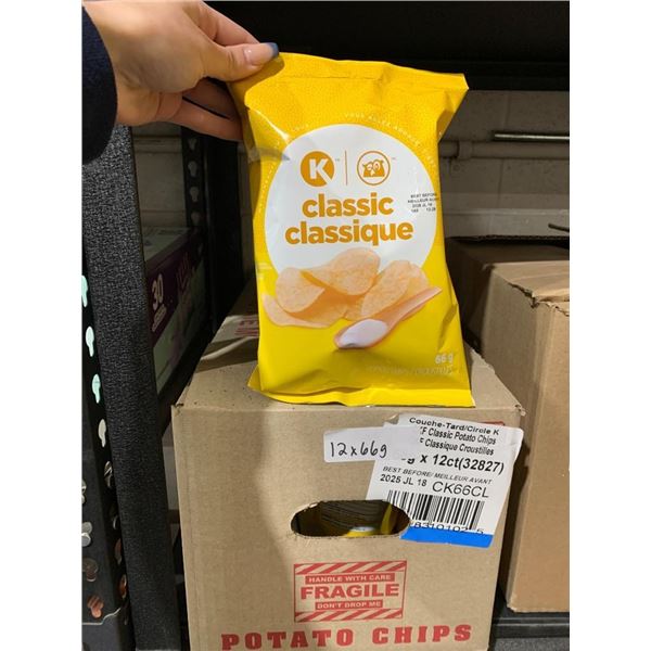 Circle K Classic Potato Chips, 12 x 66g