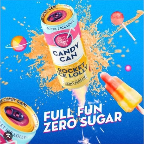 Candy Can Rocket Ice Lolly Sparkling Beverage 12 x 330ml