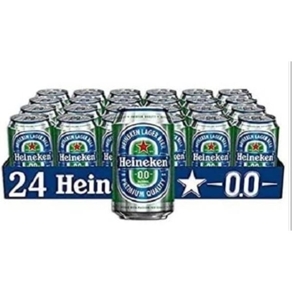 Heineken 0.0 Alcohol-Free Beer 24 Cans (330 ml Each)