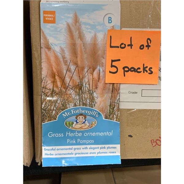 Lot of 5 Packs – Mr. Fothergill’s Grass Pink Pampas Seed Packs