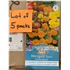 Image 1 : Lot of 5 Packs of Mr. Fothergill’s Marigold Souci Bonita Mixed Seeds
