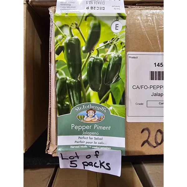 Lot of 5 Packs Mr. Fothergill’s Pepper Jalapeno