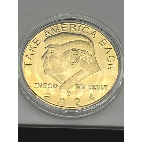2024 Gold-Colored Commemorative Coin Featuring ‘Take America Back’ Motto