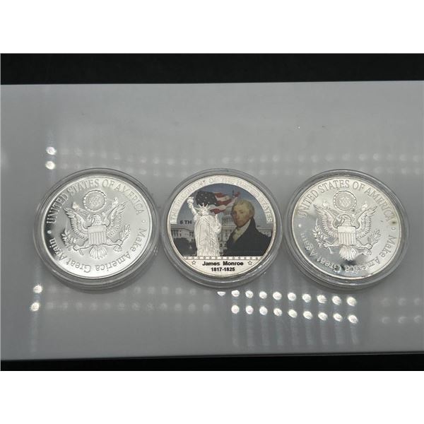 Set of 3 United States Commemorative Coins Featuring Iconic Imagery