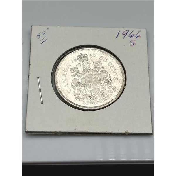 1965 Canadian 50-Cent Coin Featuring Elizabeth II
