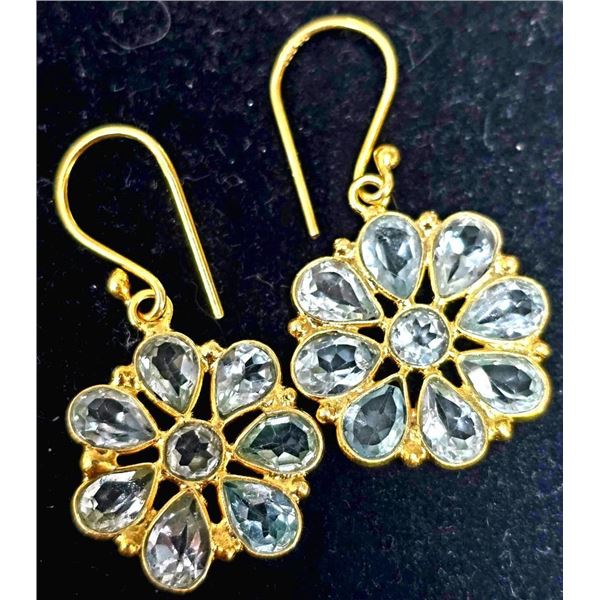 $200 Silver Aquamarine 9Ct  Earrings