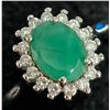 Image 2 : $240 Silver Emerald And Cz  Ring