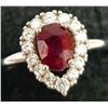 Image 1 : $180 Silver Ruby And Cz  Ring