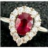Image 2 : $180 Silver Ruby And Cz  Ring