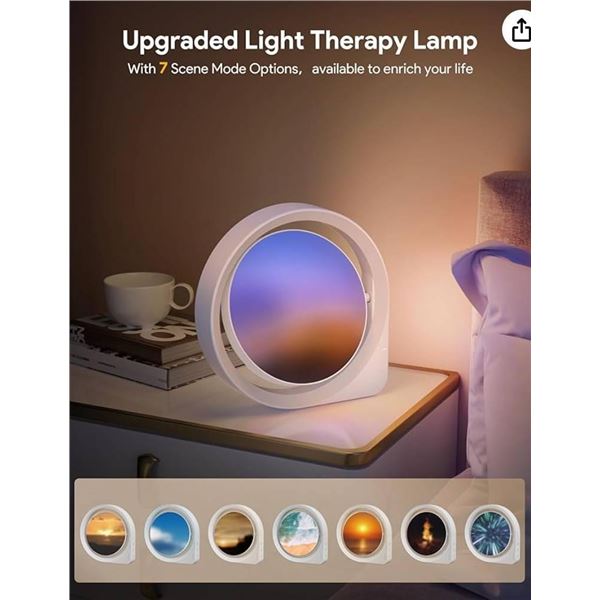 MediAcous Light Lamp, UV-Free 11000Lux Light, 7 Dynamic Scenes Mode Lamp with 4 Brightness Levels & 