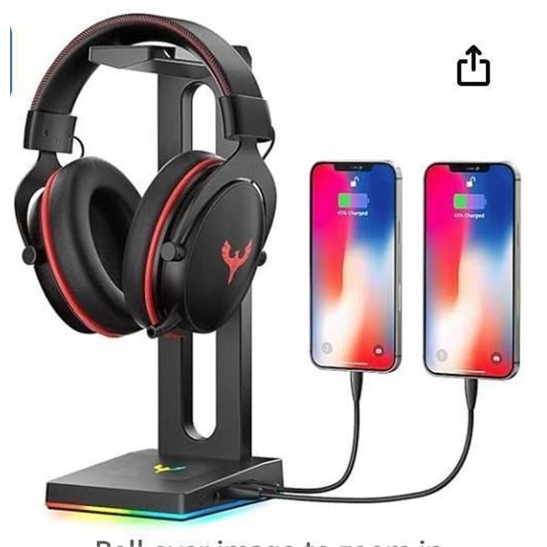 Blade Hawks HS18 RGB Headset Stand with LED Lighting **Phones & Headset Not Included**