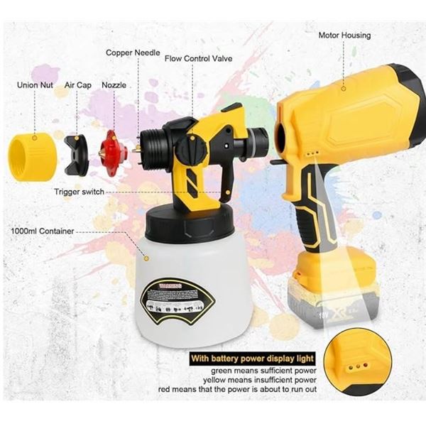 Li-Ion Cordless Portable Spray Gun, **NO Battery**