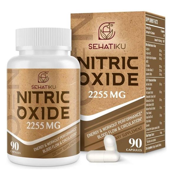Sehatiku Nitric Oxide Dietary Supplement – 2255 mg – 90 Capsules