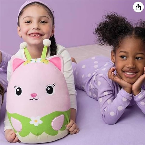 Gabby’s Dollhouse Official Kitty Fairy Squishy Plush Toy, Cat Stuffed Animal, Squishy Toys 