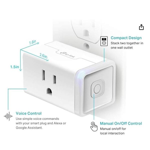 Kasa Smart Plug Mini by TP-Link (HS103P2) – Smart Home WiFi Outlet Works with Alexa, Echo a