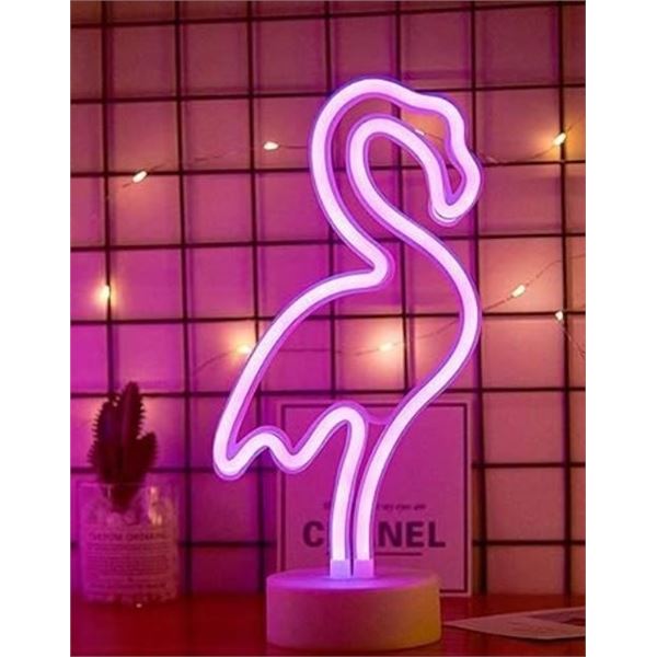 Pink Flamingo Neon Light for Home Decor with USB Power Supply