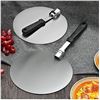 Image 1 : Pizza Shovel Spatula Plastic Handle Foldable Round Stainless Steel Non-Stick Pastry Paddle Kitchen B