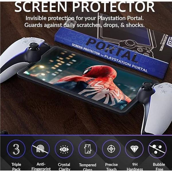 Orzly Premium Tempered Glass for PlayStation Portal **3 Pack**