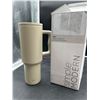 Image 1 : Slim Simple Modern 40oz Trek Tumbler with Lid and Handle – Beige NO Straw