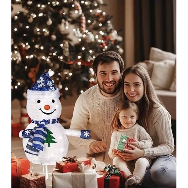 Pasapair 2FT Pre-Lit Pop-Up Snowman – Outdoor Christmas Decoration with Built-in 45 LED Lig