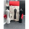 Image 2 : Peugeot 24277 Tahiti Black Matte Pepper Mill and White Matte Salt Mill Set 8 Inch