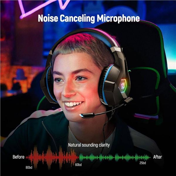 Ozeino ZW1 Wired RGB Gaming Headset with Microphone