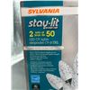 Image 2 : Sylvania Stay-Lit Platinum LED C9 Lights, 2 Sets of 50 Lights, Pure White