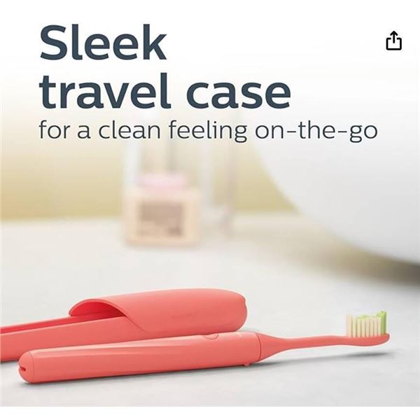 Philips One by Sonicare Battery Toothbrush with Travel Case, Coral